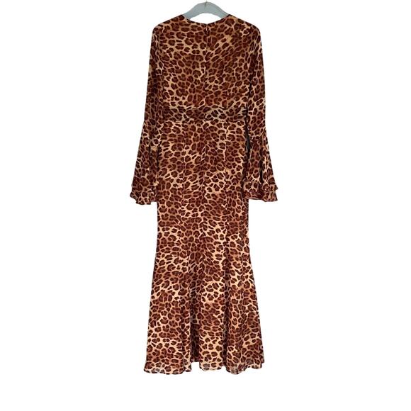 NWOT Runaway the Label leopard print sari maxi dress size medium - Picture 7 of 11